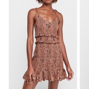Express Smocked Snakeskin Dress XXS